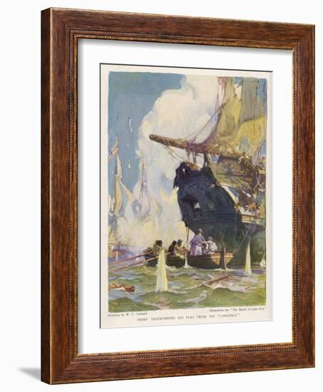 Battle of Lake Erie-W.j. Aylward-Framed Art Print