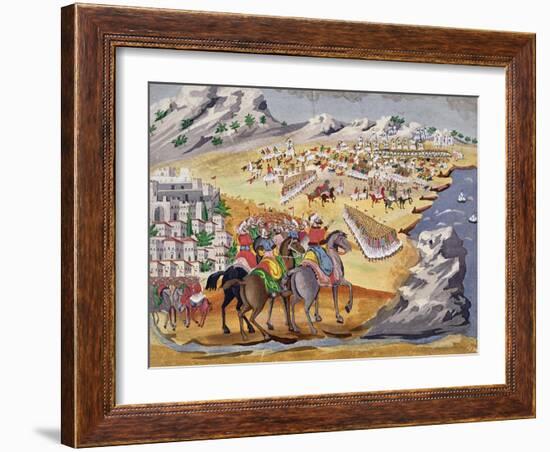 Battle of Langada and Compoti in 1821, from the Pictorial History of the Greek War of Independence-null-Framed Giclee Print