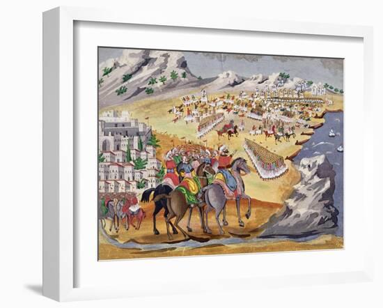 Battle of Langada and Compoti in 1821, from the Pictorial History of the Greek War of Independence-null-Framed Giclee Print