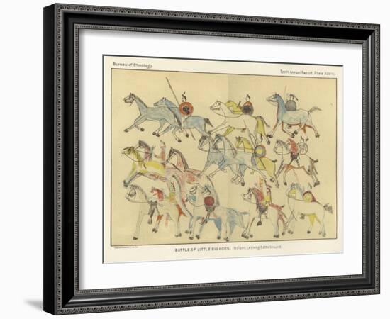 Battle of Little Big Horn - Indians Leaving Battle Ground-null-Framed Giclee Print