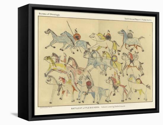 Battle of Little Big Horn - Indians Leaving Battle Ground-null-Framed Premier Image Canvas