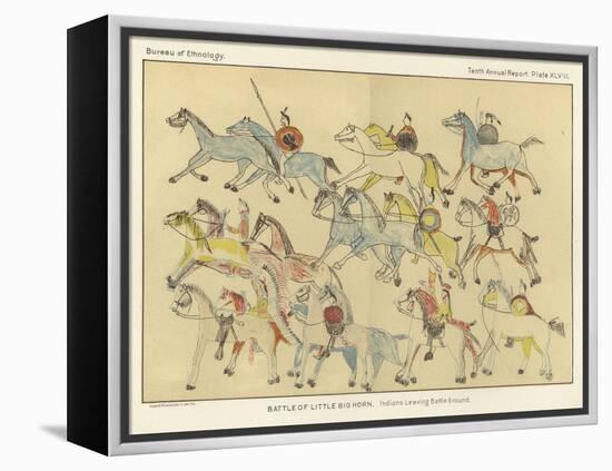 Battle of Little Big Horn - Indians Leaving Battle Ground-null-Framed Premier Image Canvas