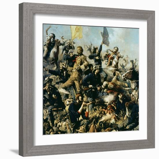 Battle of Little Bighorn, 25th June 1876-Edgar Samuel Paxson-Framed Giclee Print