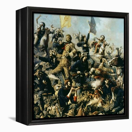 Battle of Little Bighorn, 25th June 1876-Edgar Samuel Paxson-Framed Premier Image Canvas