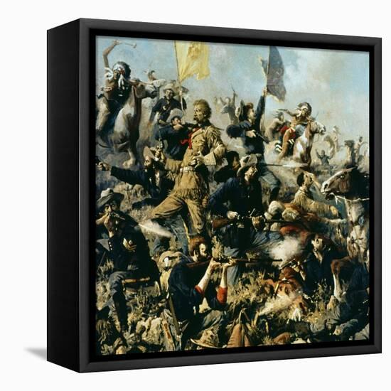Battle of Little Bighorn, 25th June 1876-Edgar Samuel Paxson-Framed Premier Image Canvas