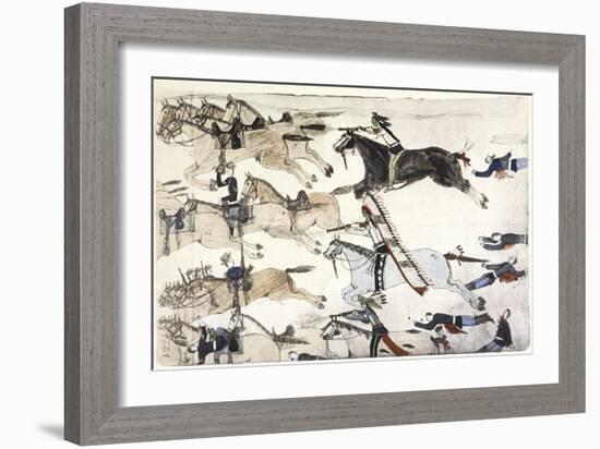 Battle of Little Bighorn, Montana, USA, 25-26 June 1876-null-Framed Giclee Print