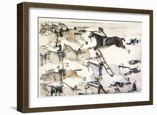 Battle of Little Bighorn, Montana, USA, 25-26 June 1876-null-Framed Giclee Print