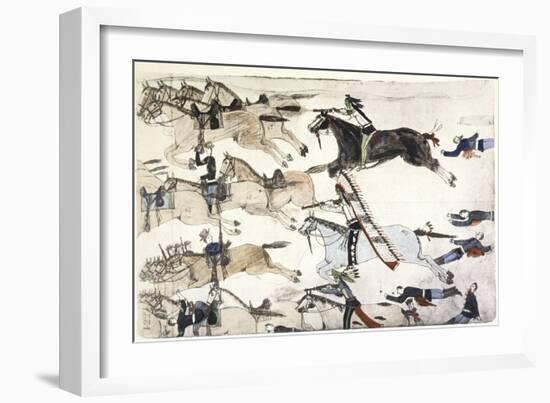 Battle of Little Bighorn, Montana, USA, 25-26 June 1876-null-Framed Giclee Print