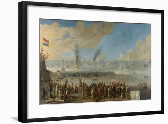 Battle of Livorno-Johannes Lingelbach-Framed Art Print