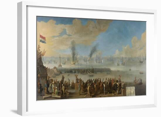 Battle of Livorno-Johannes Lingelbach-Framed Art Print