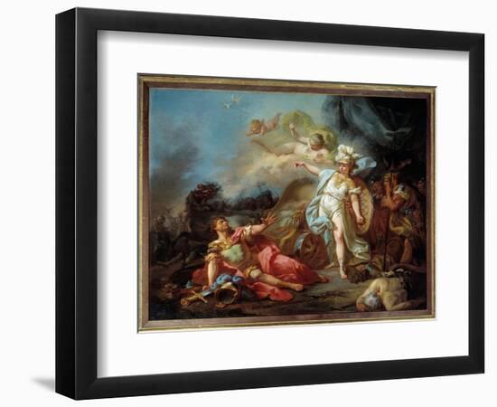 Battle of Minerve against Mars Painting by Jacques Louis David (1748-1825) Sun. 1,4X1,8 M-Jacques Louis David-Framed Giclee Print