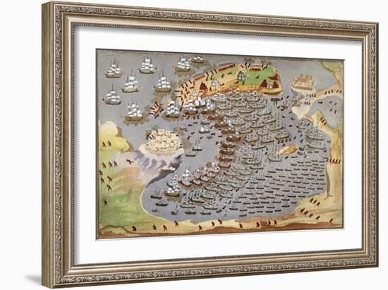 Battle of Navarino, 1827, from the Pictorial History of the Greek War of Independence-null-Framed Giclee Print