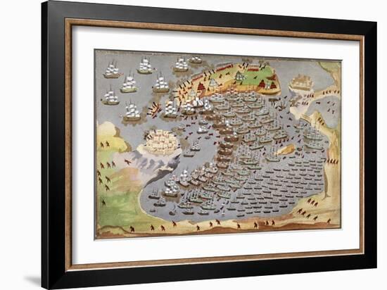 Battle of Navarino, 1827, from the Pictorial History of the Greek War of Independence-null-Framed Giclee Print