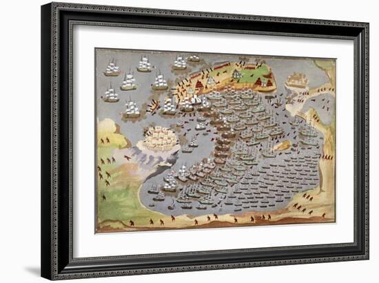 Battle of Navarino, 1827, from the Pictorial History of the Greek War of Independence-null-Framed Giclee Print