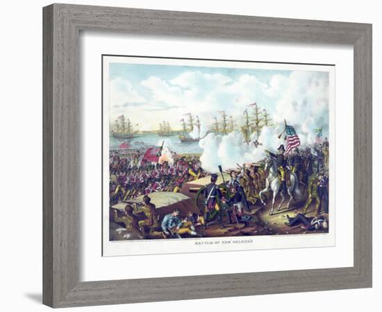 Battle of New Orleans, pub. Kurz & Allison, c.1890-American School-Framed Giclee Print