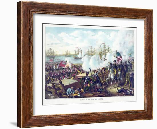 Battle of New Orleans, pub. Kurz & Allison, c.1890-American School-Framed Giclee Print