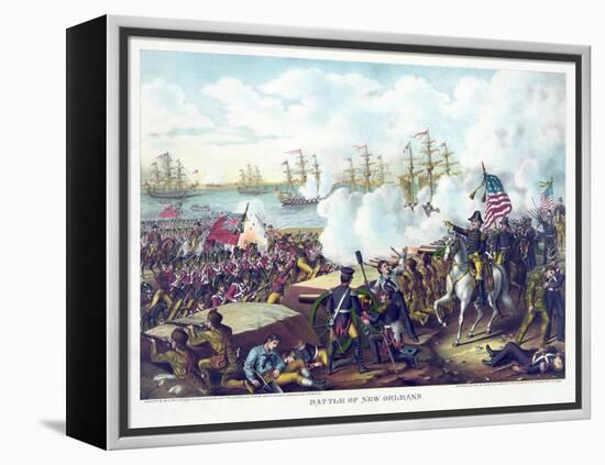 Battle of New Orleans, pub. Kurz & Allison, c.1890-American School-Framed Premier Image Canvas