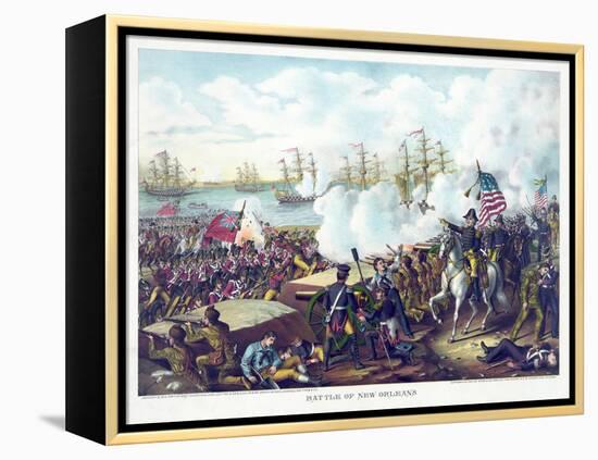 Battle of New Orleans, pub. Kurz & Allison, c.1890-American School-Framed Premier Image Canvas