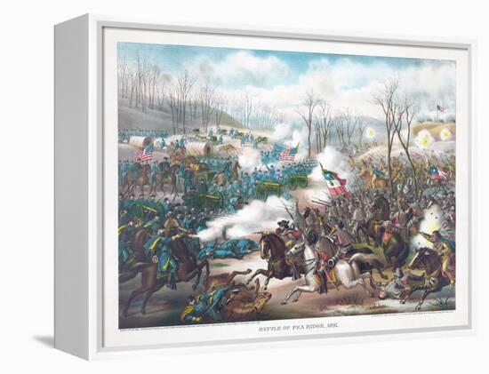 Battle of Pea Ridge, Arkansas, Pub. Kurz and Allison, 1889-null-Framed Premier Image Canvas