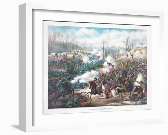 Battle of Pea Ridge, Arkansas, Pub. Kurz and Allison, 1889-null-Framed Premium Giclee Print