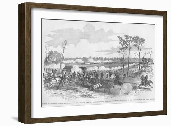 Battle of Pittsburg Landing-Frank Leslie-Framed Art Print