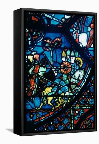 Battle of Sahagun, Stained Glass, Chartres Cathedral, C1225-null-Framed Premier Image Canvas
