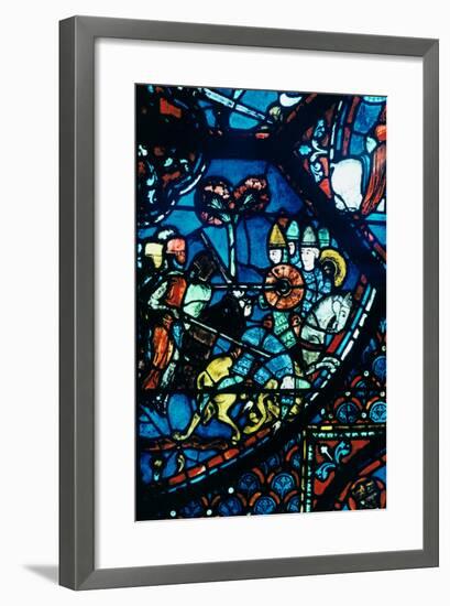 Battle of Sahagun, Stained Glass, Chartres Cathedral, C1225-null-Framed Photographic Print