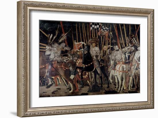 Battle of San Romano: the Counter Attack of Michelotto Da Contignola-Paolo Uccello-Framed Giclee Print