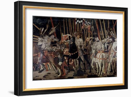 Battle of San Romano: the Counter Attack of Michelotto Da Contignola-Paolo Uccello-Framed Giclee Print