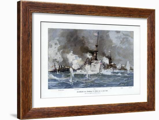 Battle of Santiago De Cuba, 3 July 1898-Willy Stower-Framed Giclee Print