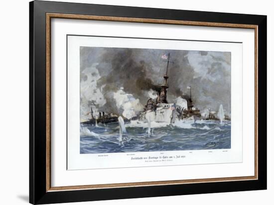 Battle of Santiago De Cuba, 3 July 1898-Willy Stower-Framed Giclee Print