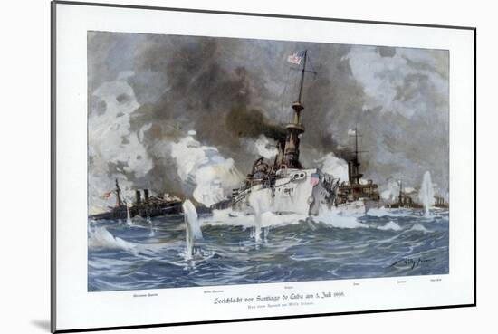 Battle of Santiago De Cuba, 3 July 1898-Willy Stower-Mounted Giclee Print