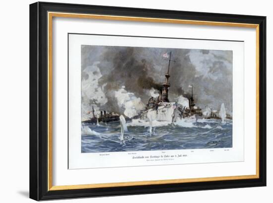 Battle of Santiago De Cuba, 3 July 1898-Willy Stower-Framed Giclee Print