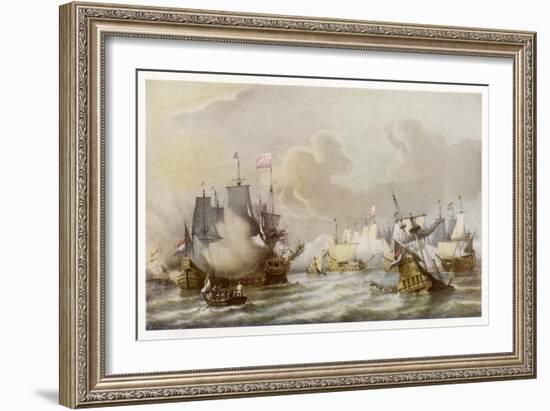 Battle of Scheveningen the French and Dutch Fleets in Action off the Dutch Coast-null-Framed Art Print