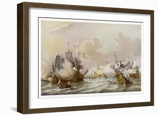 Battle of Scheveningen the French and Dutch Fleets in Action off the Dutch Coast-null-Framed Art Print