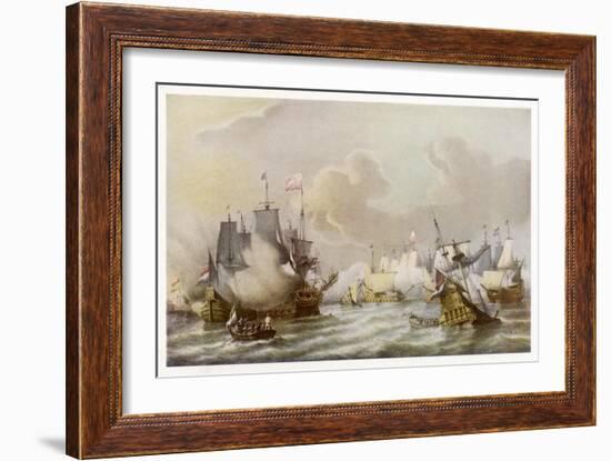 Battle of Scheveningen the French and Dutch Fleets in Action off the Dutch Coast-null-Framed Art Print