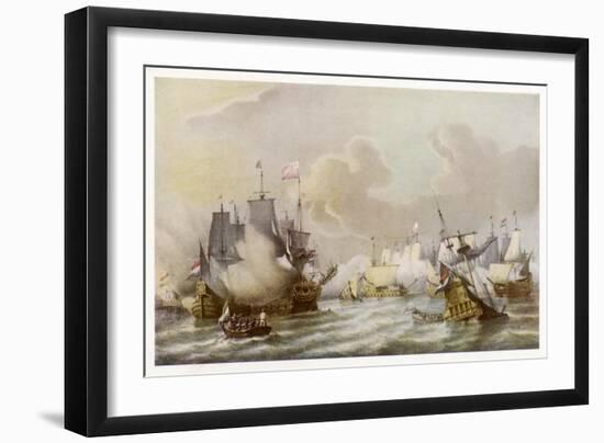 Battle of Scheveningen the French and Dutch Fleets in Action off the Dutch Coast-null-Framed Art Print