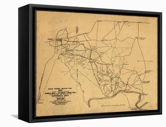 Battle of Shiloh - Civil War Panoramic Map-Lantern Press-Framed Stretched Canvas