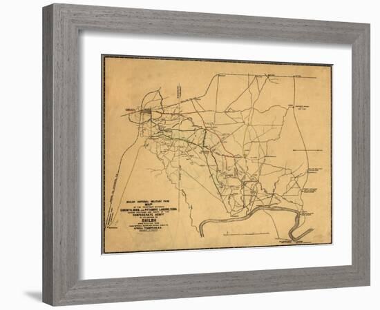 Battle of Shiloh - Civil War Panoramic Map-Lantern Press-Framed Art Print