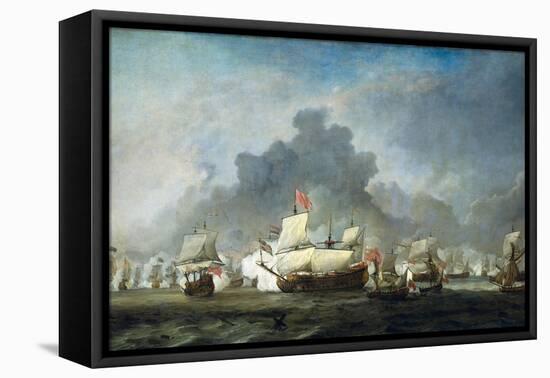 Battle of Solebay in the Anglo Dutch War - 1672-Van De Velde-Framed Stretched Canvas
