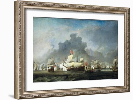 Battle of Solebay in the Anglo Dutch War - 1672-Van De Velde-Framed Art Print