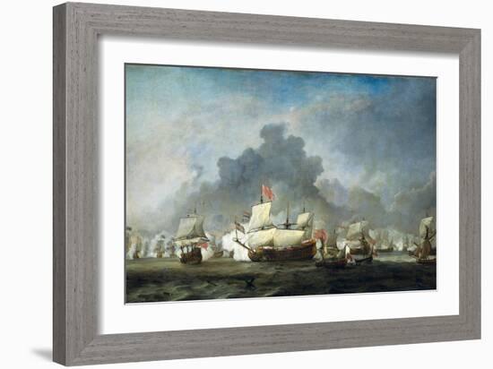 Battle of Solebay in the Anglo Dutch War - 1672-Van De Velde-Framed Art Print