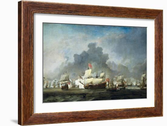 Battle of Solebay in the Anglo Dutch War - 1672-Van De Velde-Framed Art Print