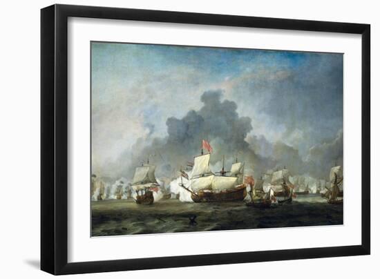 Battle of Solebay in the Anglo Dutch War - 1672-Van De Velde-Framed Art Print