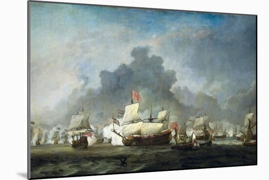 Battle of Solebay in the Anglo Dutch War - 1672-Van De Velde-Mounted Art Print