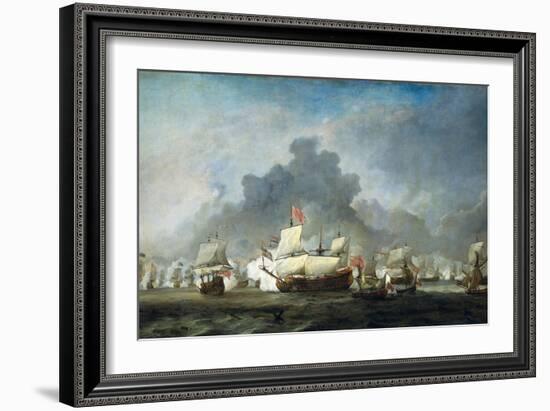 Battle of Solebay in the Anglo Dutch War - 1672-Van De Velde-Framed Art Print