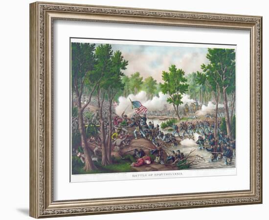 Battle of Spotsylvania, Pub. Kurz and Allison, 1888-null-Framed Giclee Print