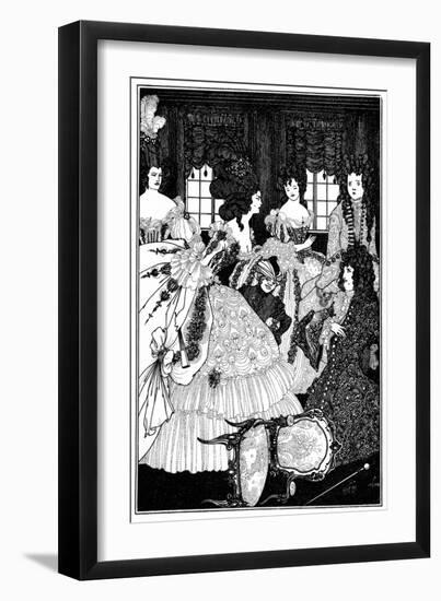 Battle of the Beaux and Belles, Aubrey Beardsley-Aubrey Beardsley-Framed Art Print