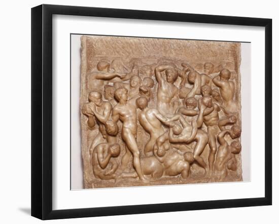 Battle of the Centaurs and Lapiths or Centauromachia-Michelangelo Buonarroti-Framed Photo