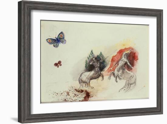 Battle of the Centaurs (Lutte des Centaures)-Odilon Redon-Framed Giclee Print